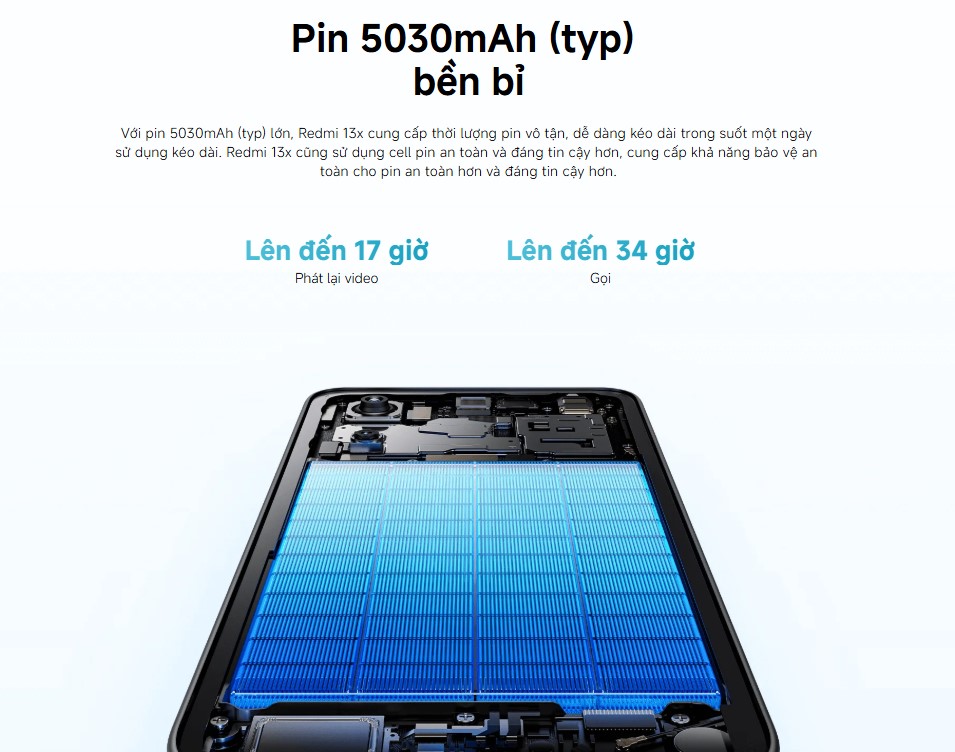 Pin 5030mAh siêu bền