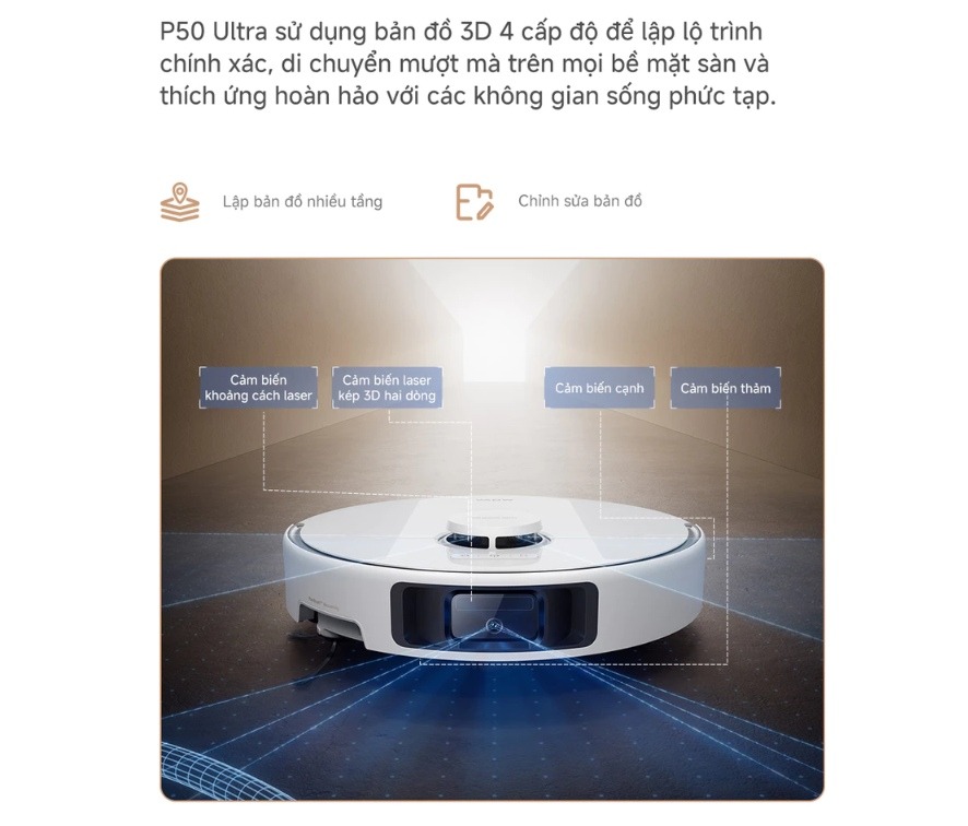 Robot hút bụi lau nhà Mova P50 Ultra