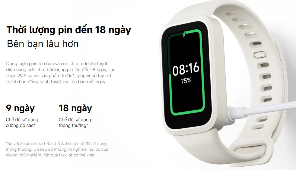 Thời lượng pin lên đến 18 ngày
