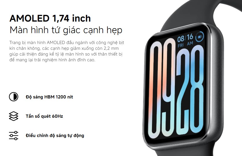 Màn hình AMOLED 1,74 inch