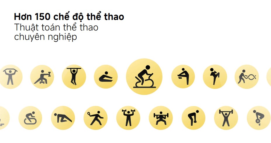 Hơn 150 chế độ thể thao