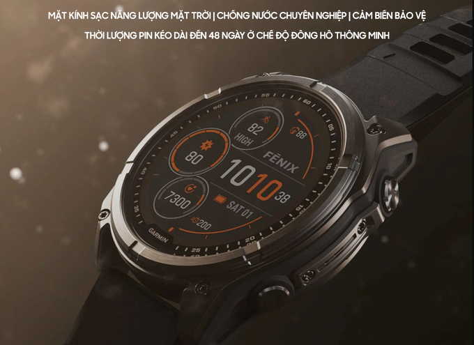 dung lượng pin Garmin Fenix 8 Solar