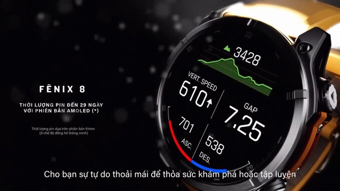 thời lượng pin của garmin fenix 8
