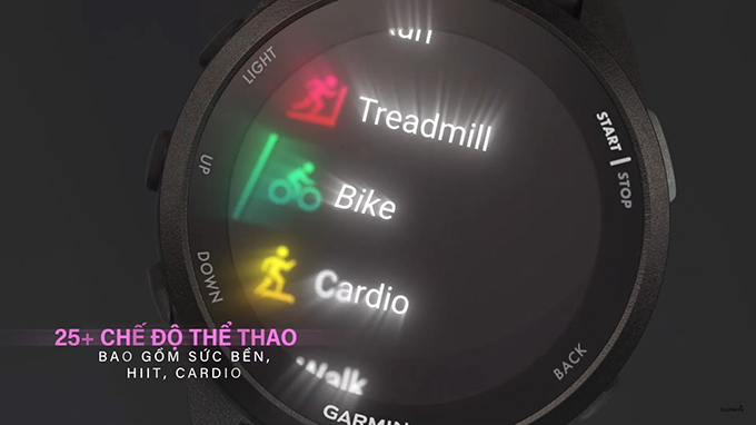 Garmin Forerunner 165 Music các chế độ tập luyện