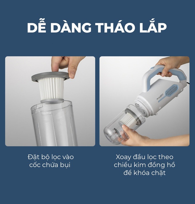 Dễ dàng tháo lắp, vệ sinh đơn giản