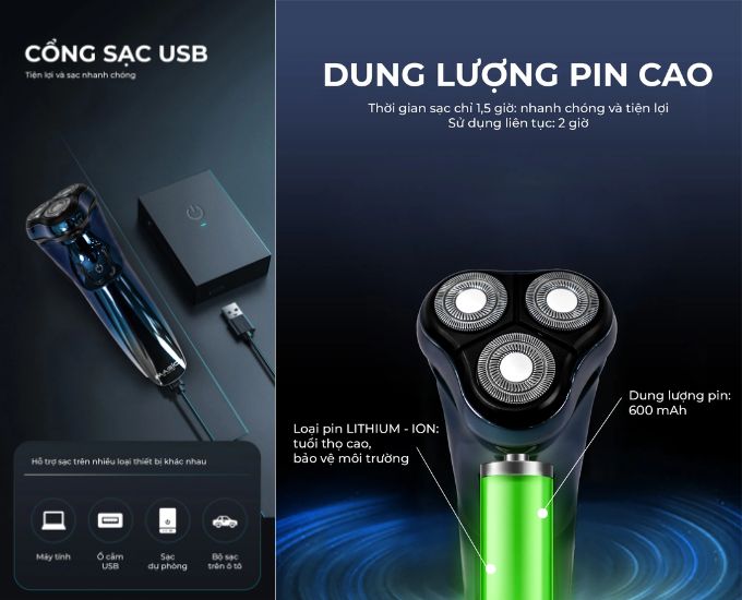 Pin Lithium-Ion dung lượng 600mAh