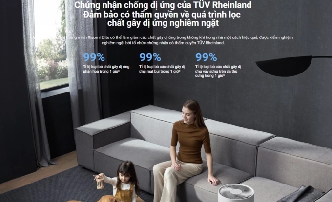 Được chứng nhận chống dị ứng bởi TÜV Rheinland