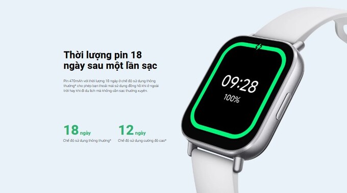 Pin sử dụng đến 18 ngày