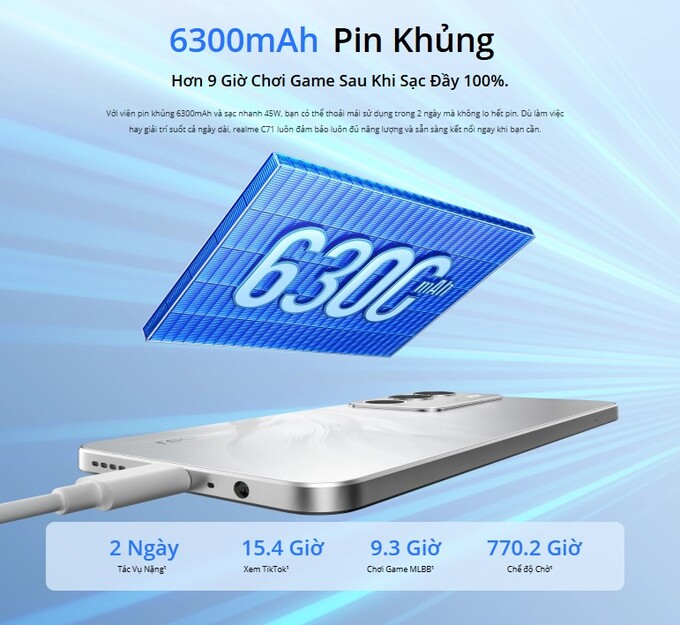 Pin dung lượng lớn 6300mAh