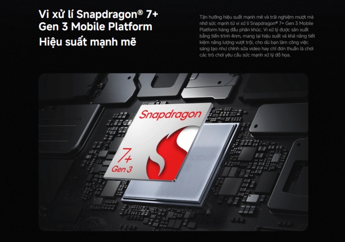 Hiệu suất mạnh mẽ với Snapdragon 7+ Gen 3 và HyperOS