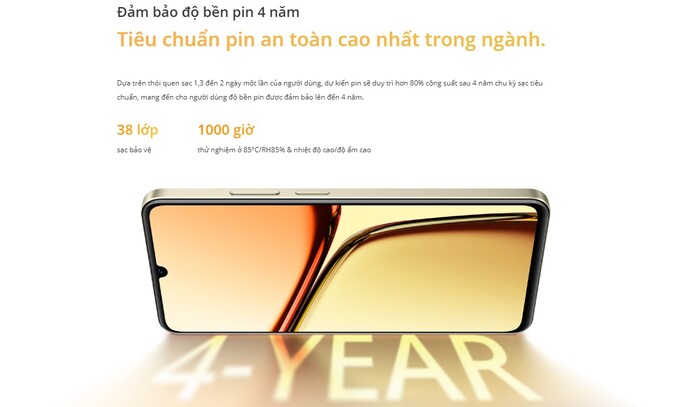 Tiêu chuẩn sài pin 4 năm