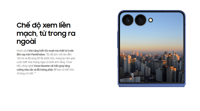 Màn hình ngoài FlexWindow rộng hơn, hiển thị mượt mà hơn