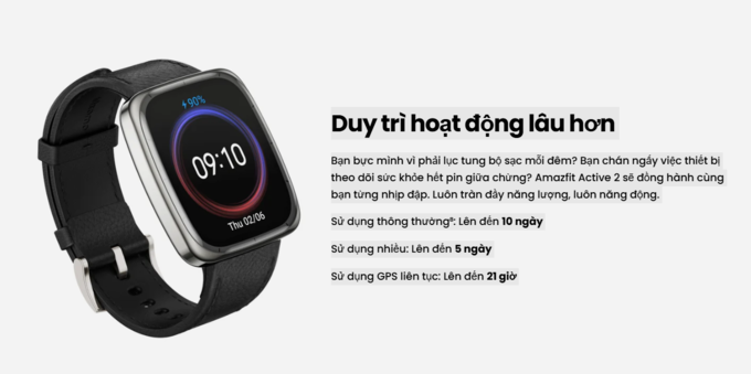 Pin siêu bền – Sử dụng cả tuần không lo sạc