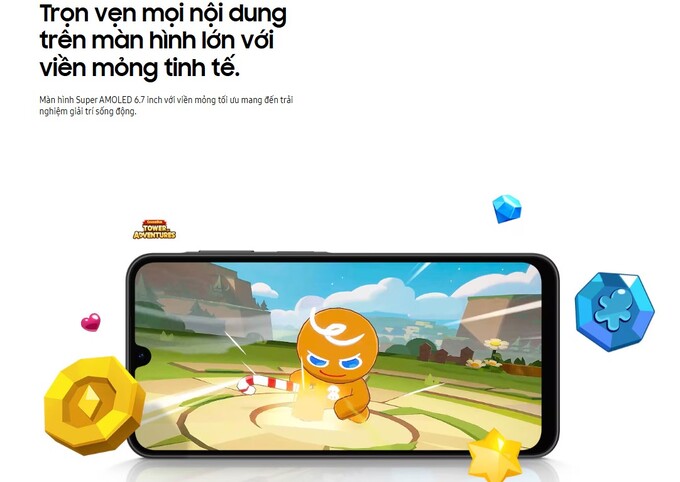Màn hình Super AMOLED 6.7" viền siêu mỏng