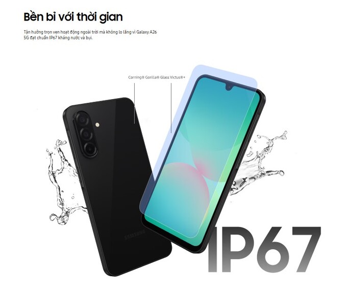 Khả năng kháng nước bụi IP67 bền bỉ