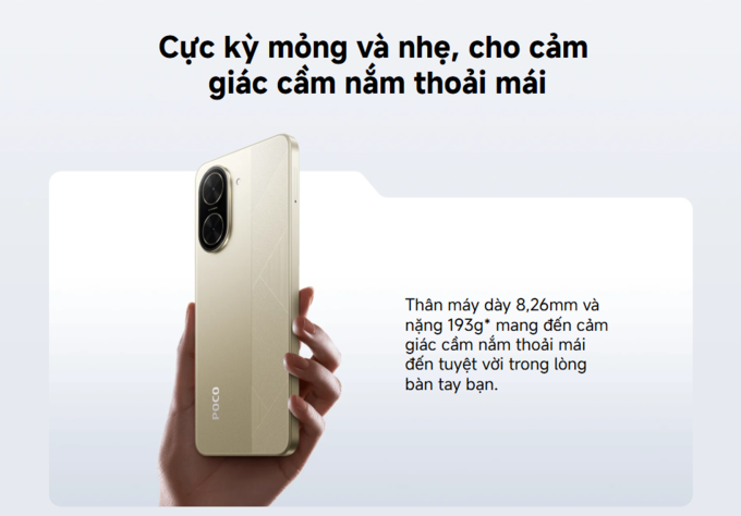 Thiết kế mỏng nhẹ