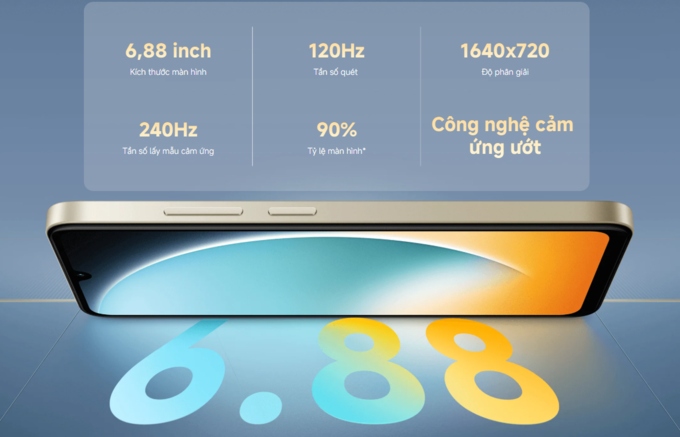 Màn hình lớn 6.88 inch