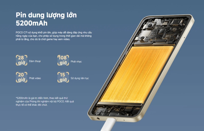 Pin 5200mAh bền bỉ