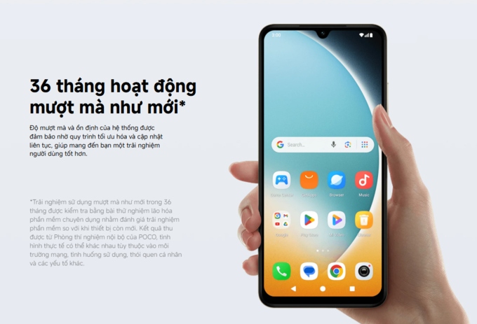 36 tháng hoạt động mượt mà