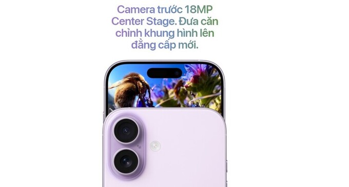 Camera trước 18MP Center Stage