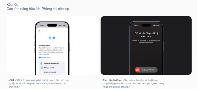 Các tính năng an toàn và kết nối