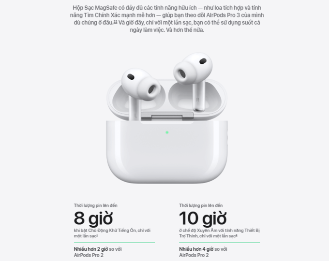Thời lượng pin và hộp sạc MagSafe thông minh