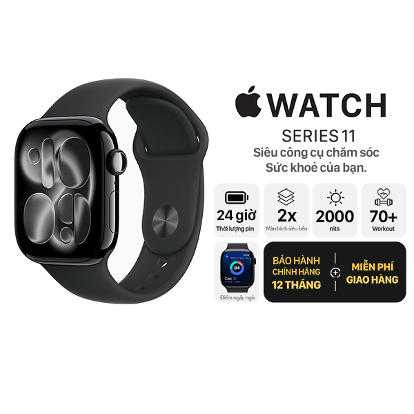 Apple Watch Series 11 42mm GPS + Cellular Viền Nhôm Dây Cao Su Chính Hãng Apple Việt Nam