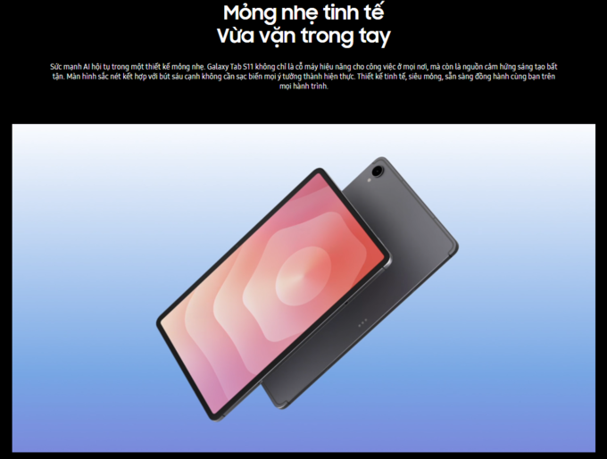 Thiết kế mỏng, nhẹ, tinh xảo