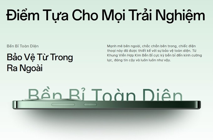 Khung viền hợp kim và kính cường lực