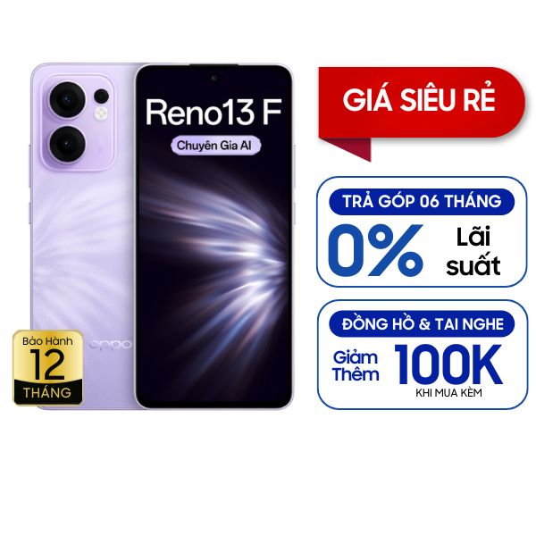 Oppo Reno13 F LTE 8GB/256GB chính hãng - Giá rẻ, trả góp 0%