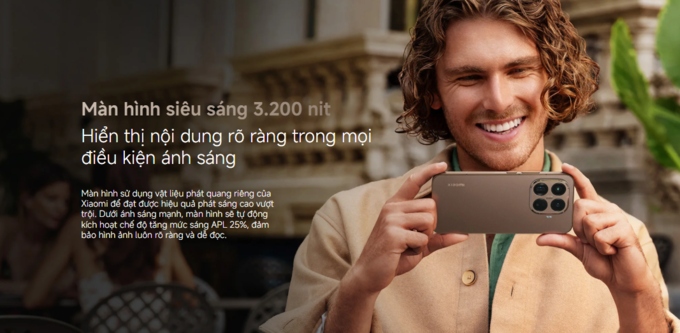 Độ sáng tối đa 3200 nit