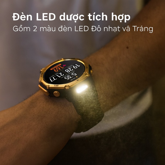Đèn pin hai màu và chế độ SOS an toàn