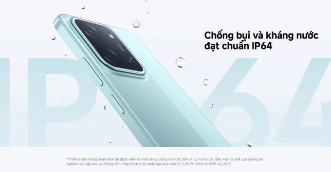 Kháng bụi và chống nước IP64