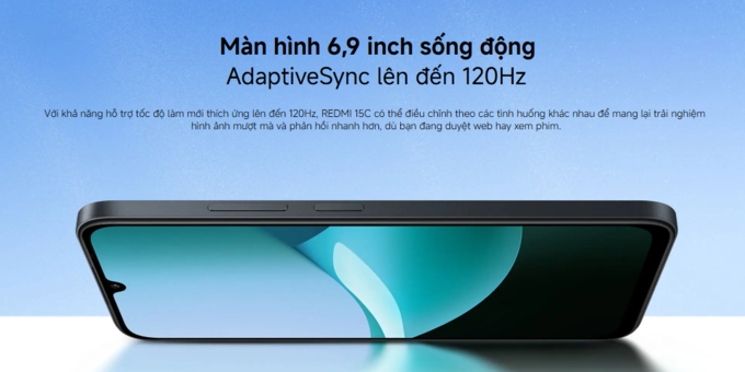 Màn hình 6,9 inch lớn