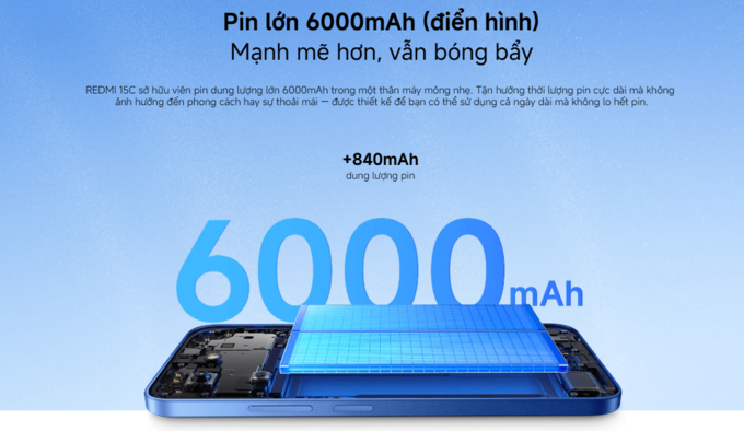 Pin lớn 6000mAh