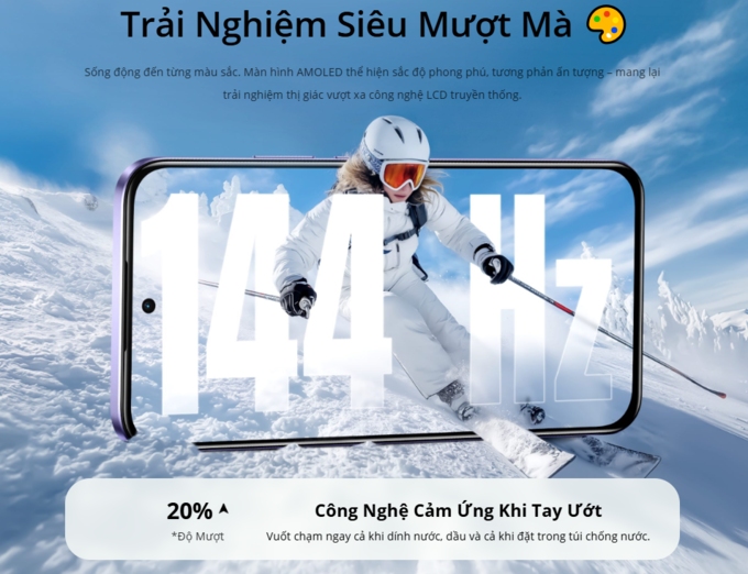Màn hình AMOLED tần số quét 144Hz