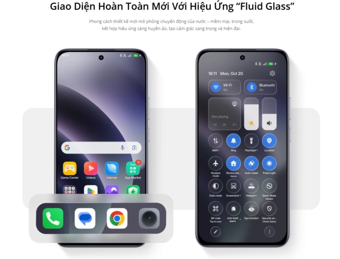 Giao diện Fluid Glass