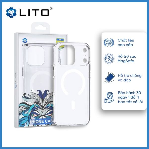Ốp Lưng Magsafe LITO Trong Suốt Cho iPhone 17 Series & iPhone Air