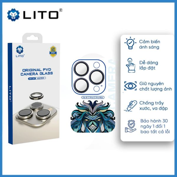 Miếng Dán Bảo Vệ Camera LITO Viền Kim Loại Màu Cao Cấp Cho iPhone 17 Pro|17 Pro Max