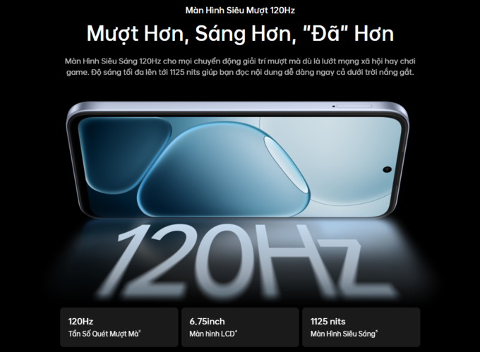 Màn hình siêu mượt 120Hz