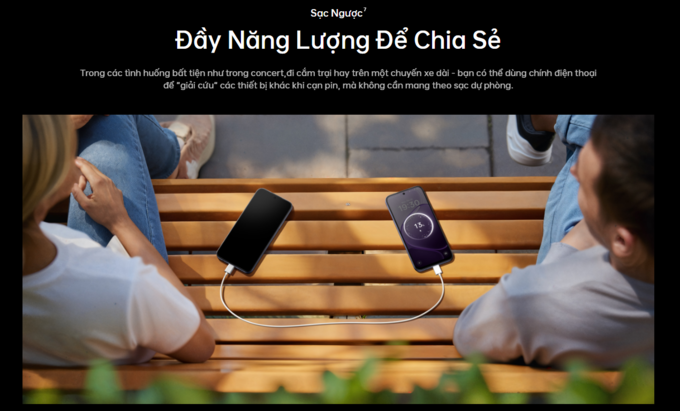 Máy còn hỗ trợ sạc ngược