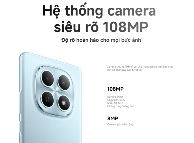 Camera 108MP OIS rõ nét