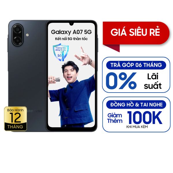 Samsung Galaxy A07 5G 4GB/128GB Chính Hãng - BHĐT - Đen