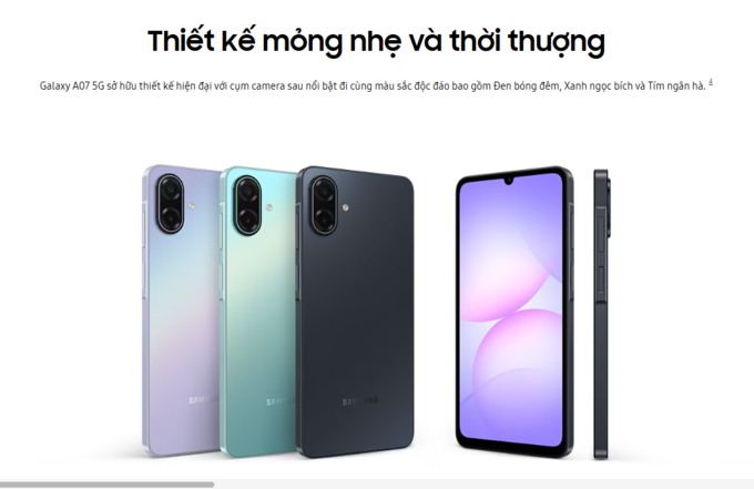 Thiết kế mỏng nhẹ, hiện đại