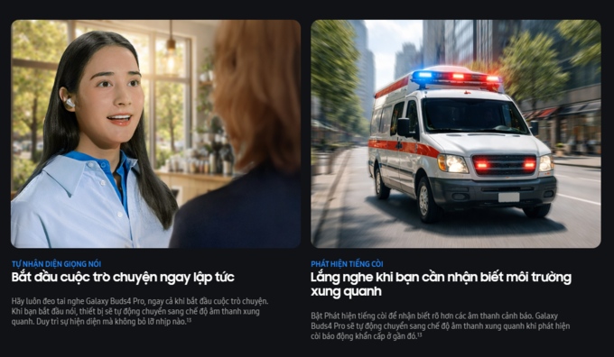 chống ồn tr&ecirc;n Galaxy Buds4 Pro