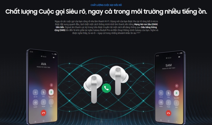 chất lượng cuộc gọi tr&ecirc;n Galaxy Buds4 Pro