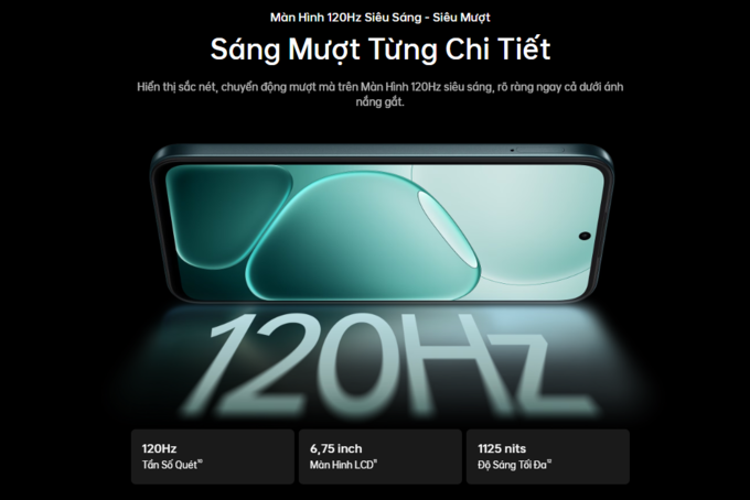M&agrave;n h&igrave;nh 120Hz si&ecirc;u s&aacute;ng