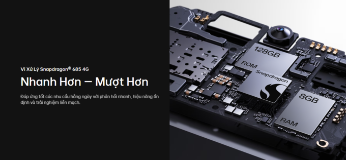 Hiệu năng ổn định với Snapdragon 685